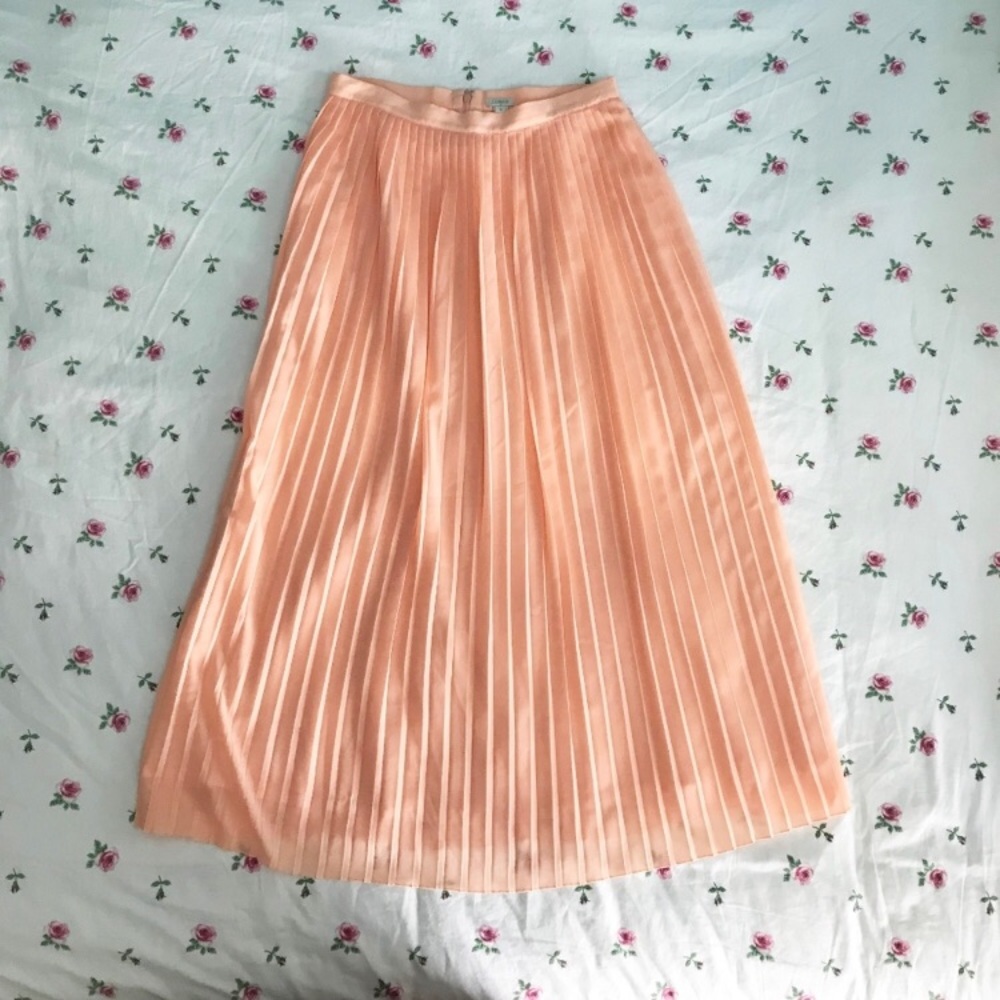 J. Crew Factory pleated maxi skirt in blush